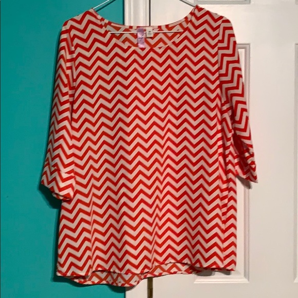Alya Chevron 3/4 Length Blouse - Picture 1 of 3